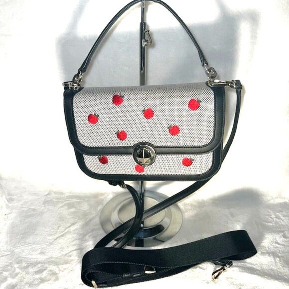 Kate Spade Audrey Orchard Toss Embroidered Apple  Crossbody Bag EUC - Picture 1 of 16